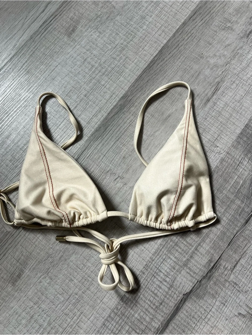 MONDAY SWIMWEAR Kauai Top + Byron Bikini Bottoms in Champage Denim Small